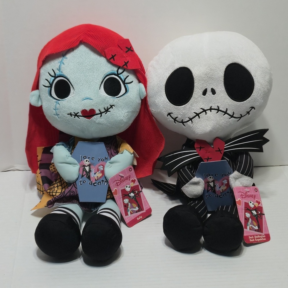 Disney Nightmare Before Christmas Jack And Sally love you to death 15" Plush